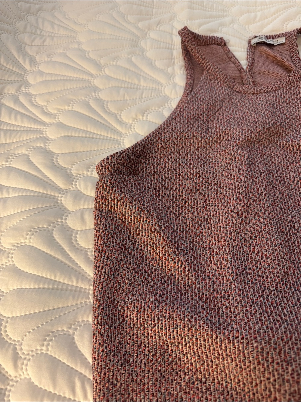 Zara Trafaluc Multicolor Knit Sleeveless Top with Fringe Hem - Picture 4 of 6